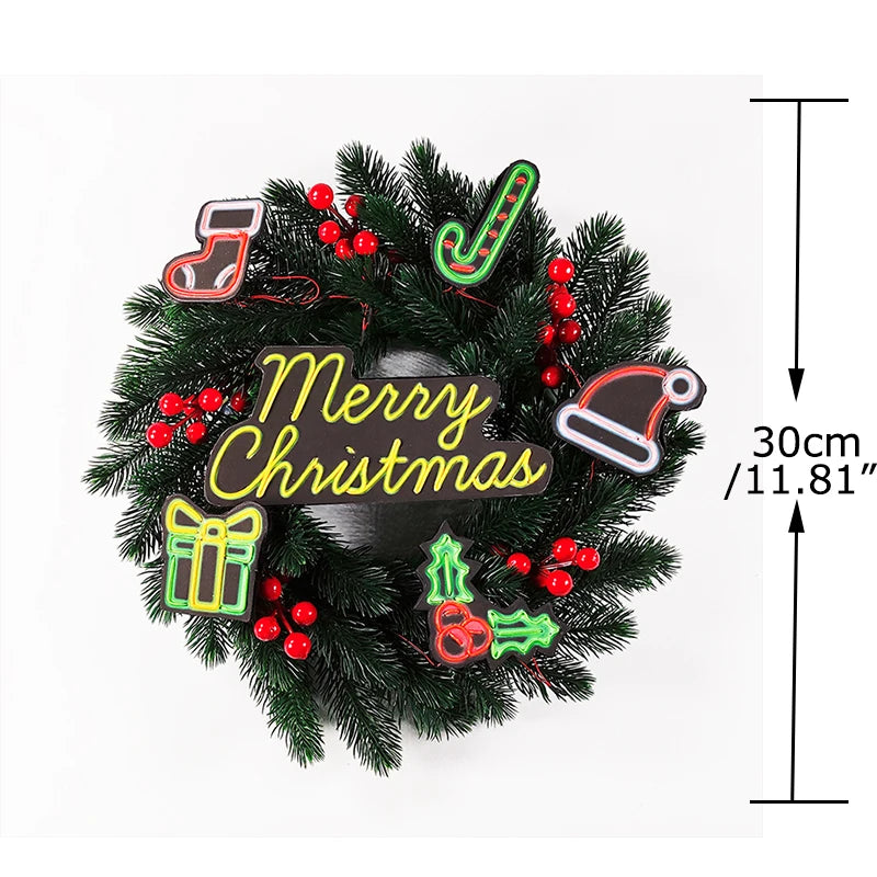 Festive LED Christmas Wreath