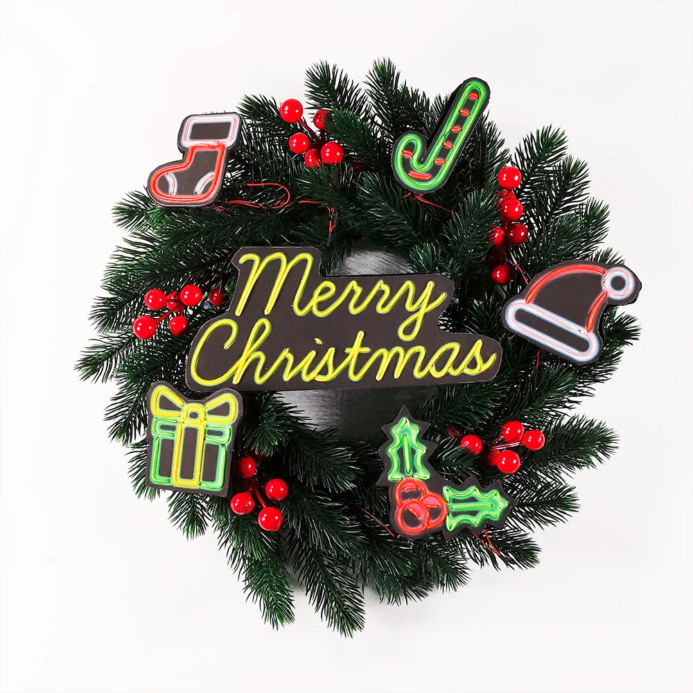 Festive LED Christmas Wreath