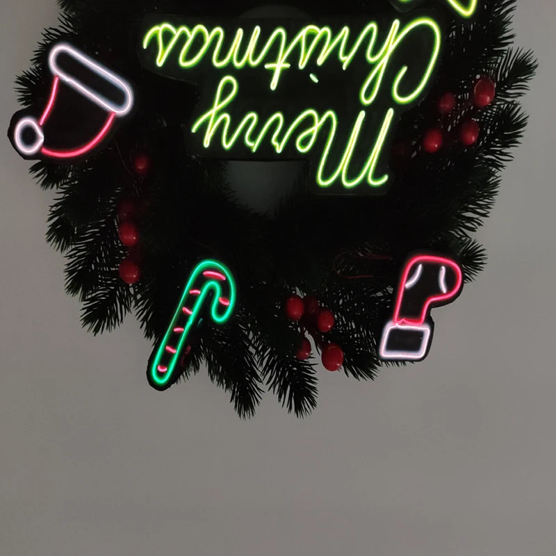 Festive LED Christmas Wreath
