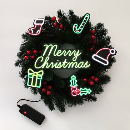 Festive LED Christmas Wreath