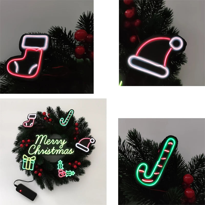 Festive LED Christmas Wreath