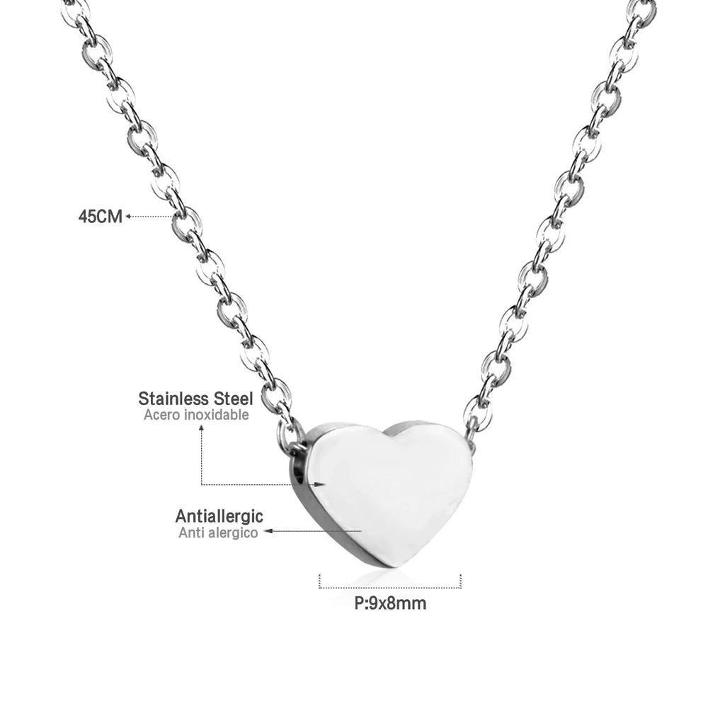 Stainless Steel Heart Pendant Necklace